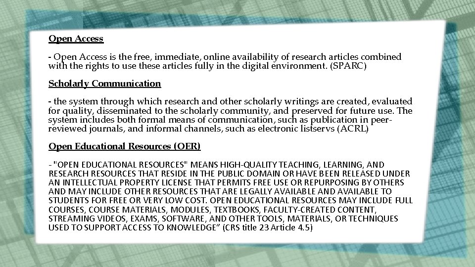 Open Access - Open Access is the free, immediate, online availability of research articles