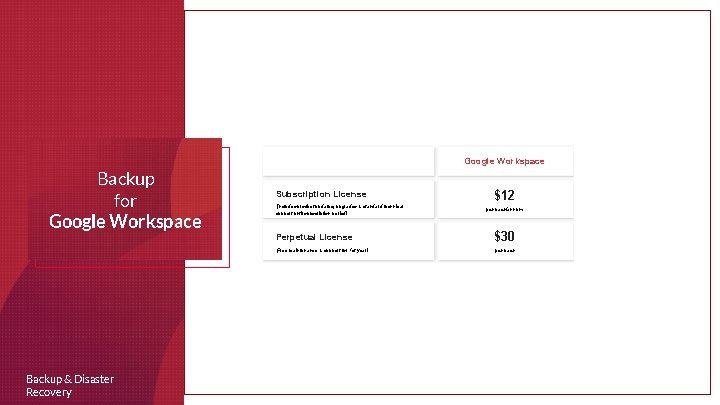 Google Workspace Backup for Google Workspace Backup & Disaster Recovery Subscription License (Includes product