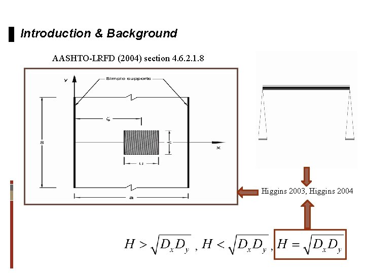 Introduction & Background AASHTO-LRFD (2004) section 4. 6. 2. 1. 8 Higgins 2003, Higgins