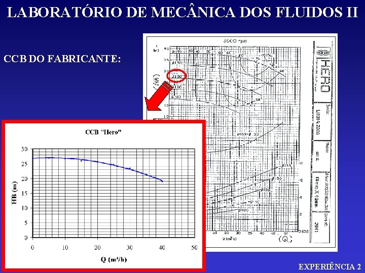 LABORATÓRIO DE MEC NICA DOS FLUIDOS II CCB DO FABRICANTE: EXPERIÊNCIA 2 