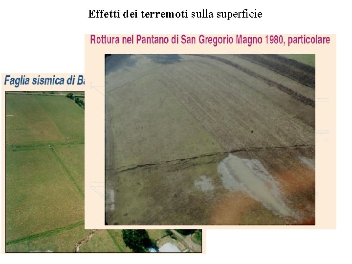 Effetti dei terremoti sulla superficie 