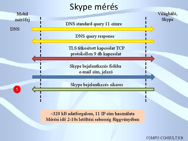 Mobil mérőfej Skype mérés DNS standard query 11 címre Világháló, Skype DNS query response