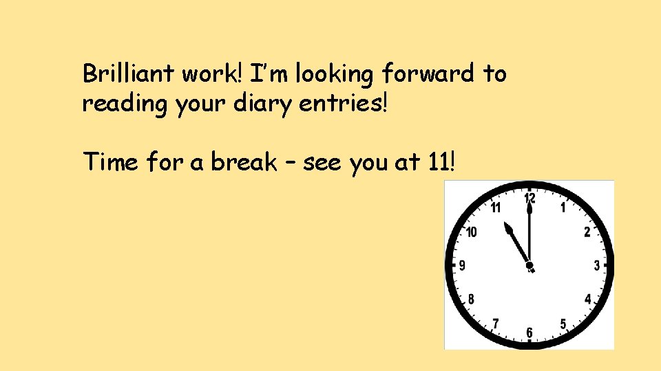 Brilliant work! I’m looking forward to reading your diary entries! Time for a break