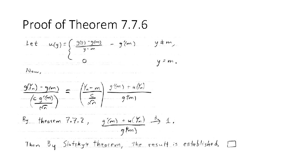 Proof of Theorem 7. 7. 6 