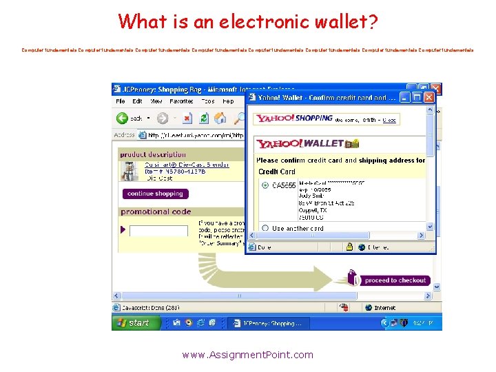 What is an electronic wallet? Computer fundamentals Computer fundamentals www. Assignment. Point. com 