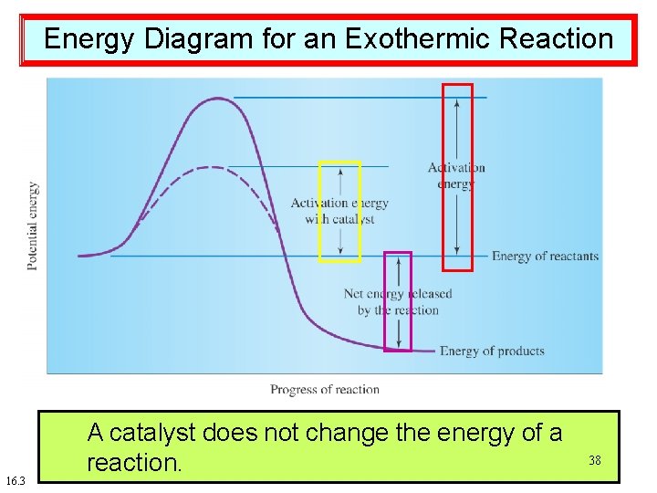Energy Diagram for an Exothermic Reaction 16. 3 Activation A catalyst energy: speeds does