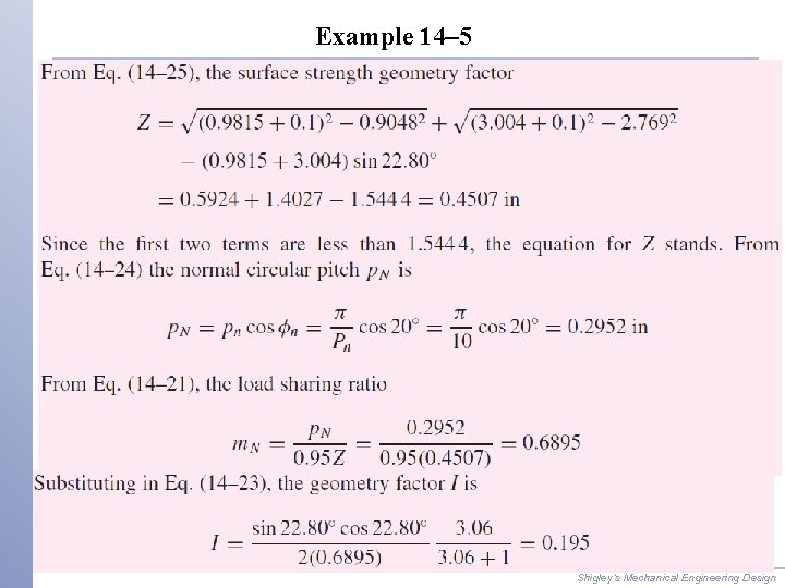 Example 14– 5 Shigley’s Mechanical Engineering Design 