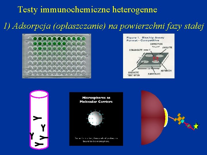 Testy immunochemiczne heterogenne 1) Adsorpcja (opłaszczanie) na powierzchni fazy stałej 