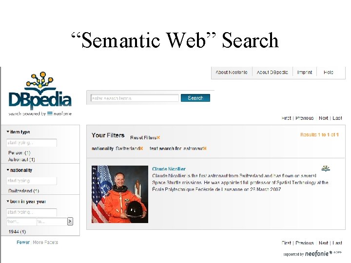 “Semantic Web” Search 