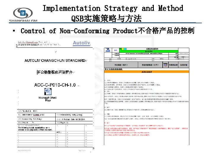 Implementation Strategy and Method QSB实施策略与方法 • Control of Non-Conforming Product不合格产品的控制 