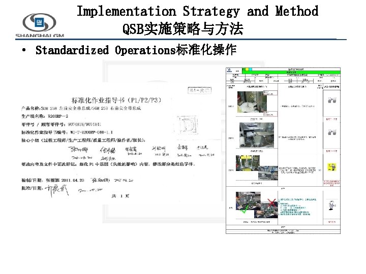 Implementation Strategy and Method QSB实施策略与方法 • Standardized Operations标准化操作 