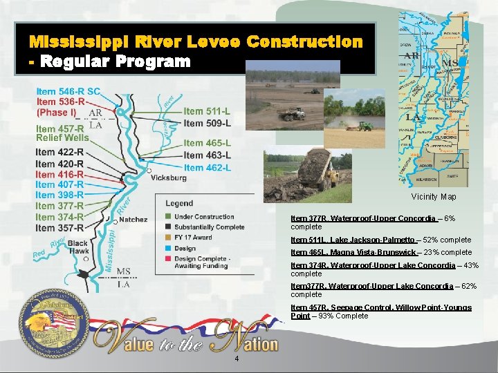 Mississippi River Levee Construction - Regular Program Vicinity Map Item 377 R, Waterproof-Upper Concordia