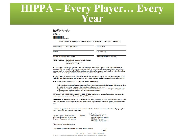 HIPPA – Every Player… Every Year 