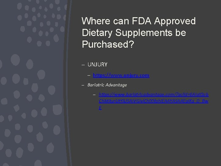 Where can FDA Approved Dietary Supplements be Purchased? – UNJURY – https: //www. unjury.