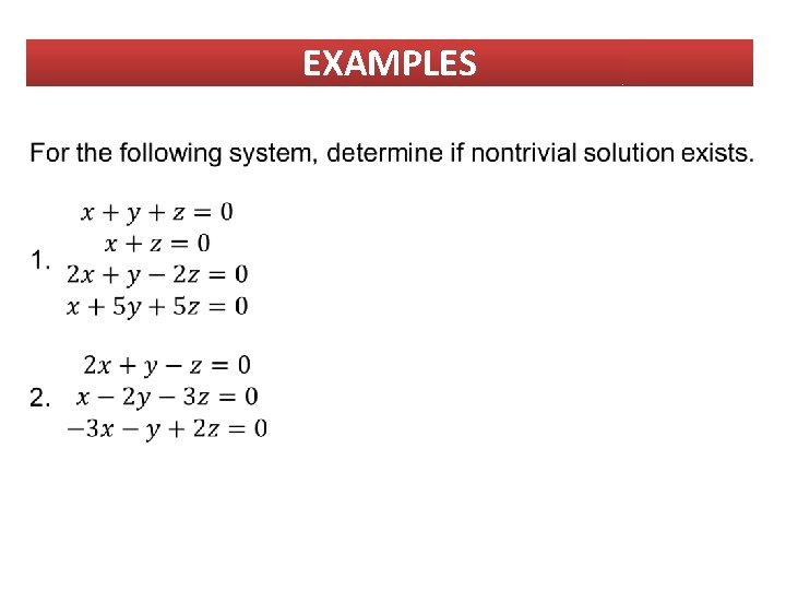 EXAMPLES EXAMPLES