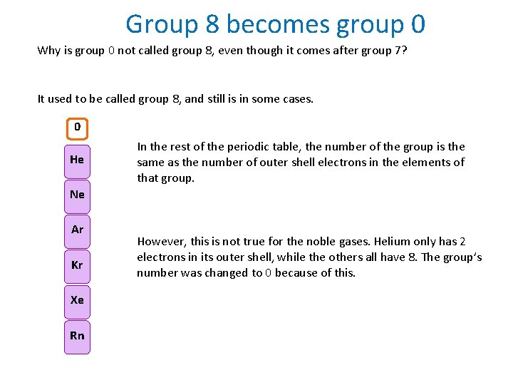 Group 8 becomes group 0 Why is group 0 not called group 8, even