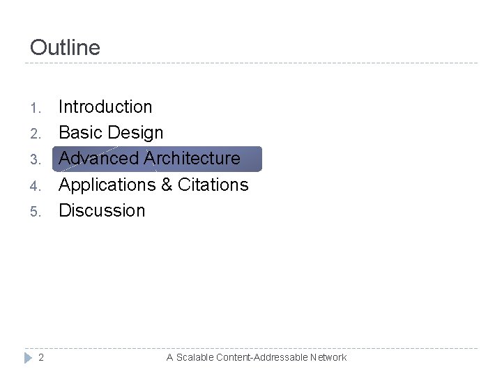 Outline 1. 2. 3. 4. 5. 2 Introduction Basic Design Advanced Architecture Applications &