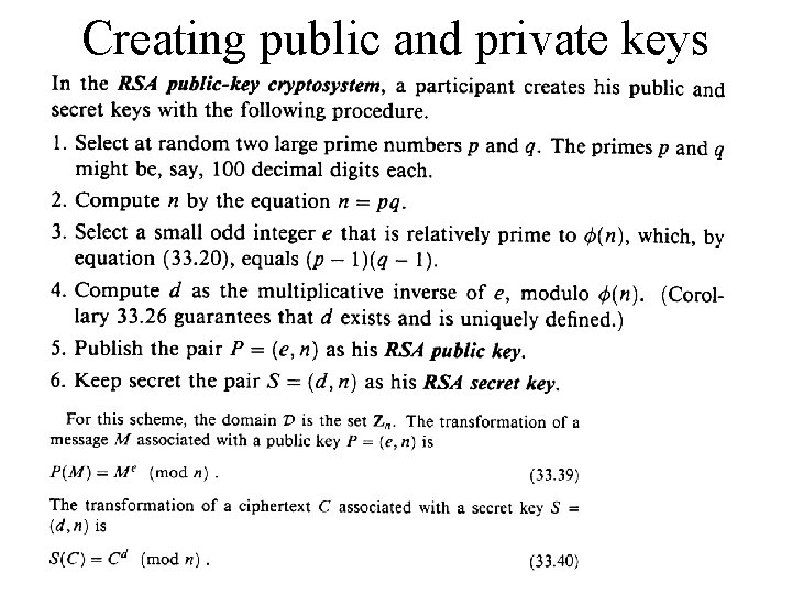 Creating public and private keys 