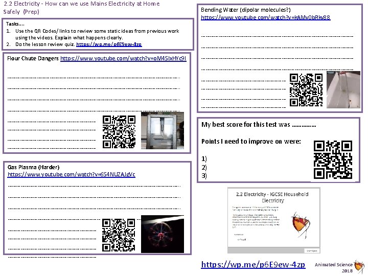 2. 2 Electricity - How can we use Mains Electricity at Home Safely (Prep)