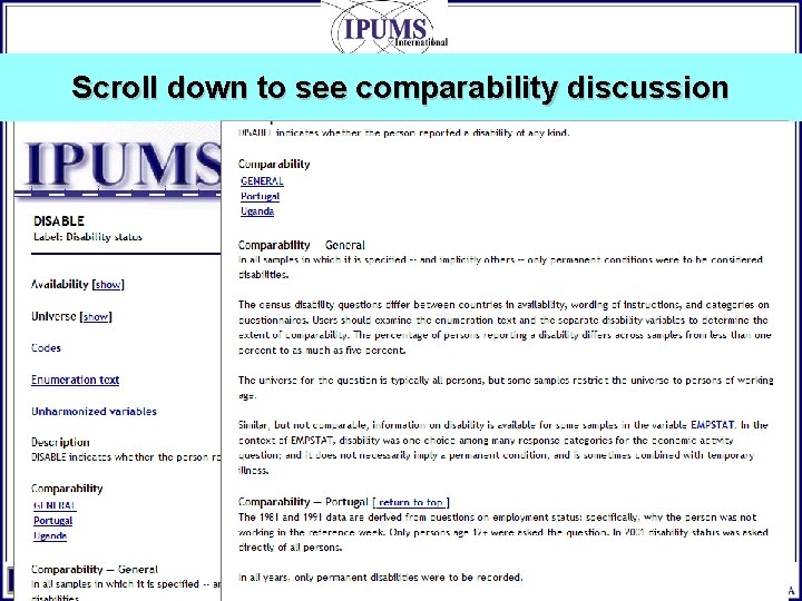 Scroll down to see comparability discussion 
