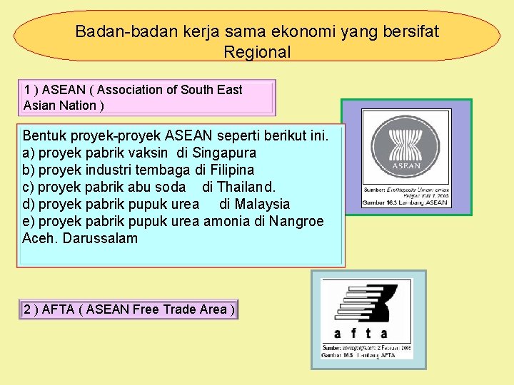 Badan-badan kerja sama ekonomi yang bersifat Regional 1 ) ASEAN ( Association of South