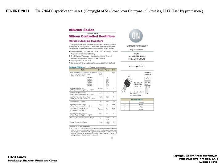 FIGURE 20. 11 The 2 N 6400 specification sheet. (Copyright of Semiconductor Component Industries,
