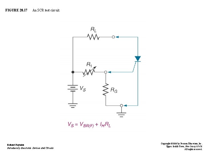FIGURE 20. 17 An SCR test circuit. Robert Paynter Introductory Electronic Devices and Circuits