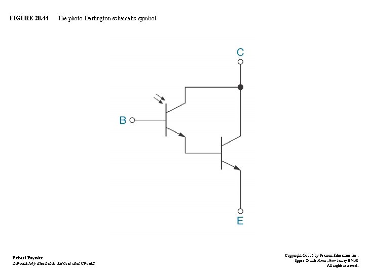 FIGURE 20. 44 The photo-Darlington schematic symbol. Robert Paynter Introductory Electronic Devices and Circuits