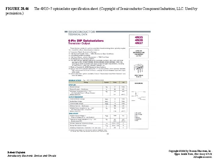 FIGURE 20. 46 permission. ) The 4 N 35– 7 optoisolator specification sheet. (Copyright
