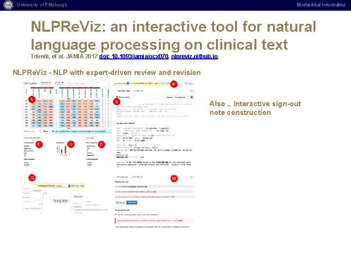 University of Pittsburgh Biomedical Informatics Department Name (Edit Master > Select Slide 1) NLPRe.