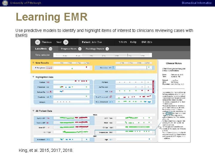 University of Pittsburgh Learning EMR Biomedical Informatics Department Name (Edit Master > Select Slide