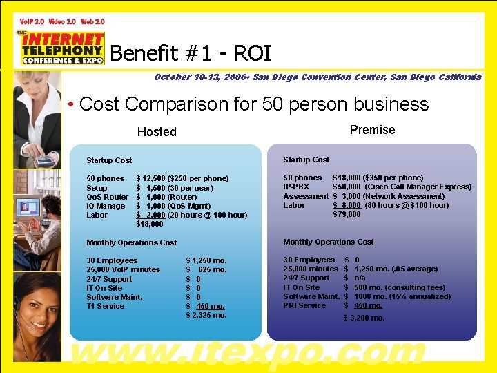 Benefit #1 - ROI October 10 -13, 2006 • San Diego Convention Center, San