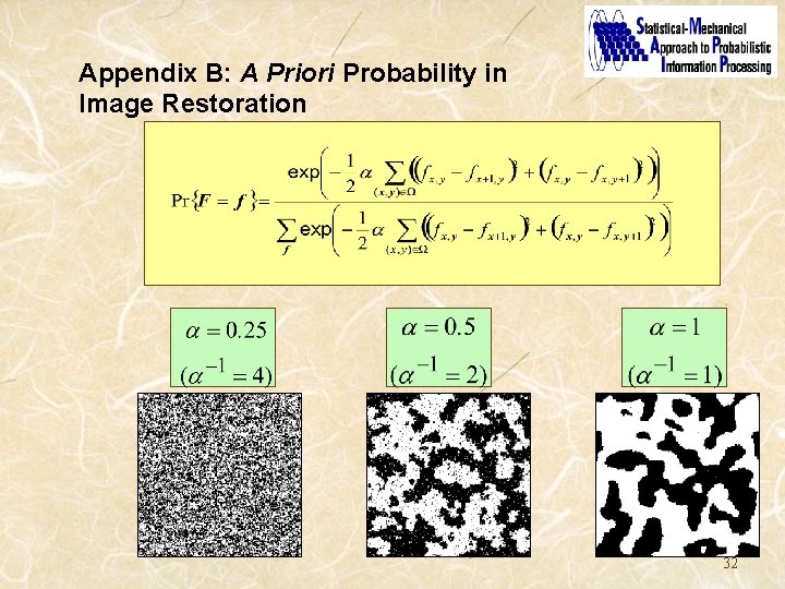 Appendix B: A Priori Probability in Image Restoration 32 