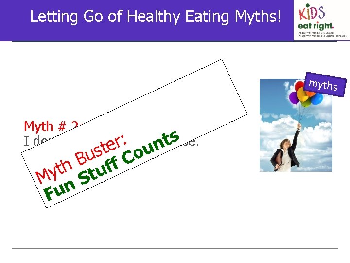 Letting Go of Healthy Eating Myths! Myth Busters: myths Myth # 2: s :