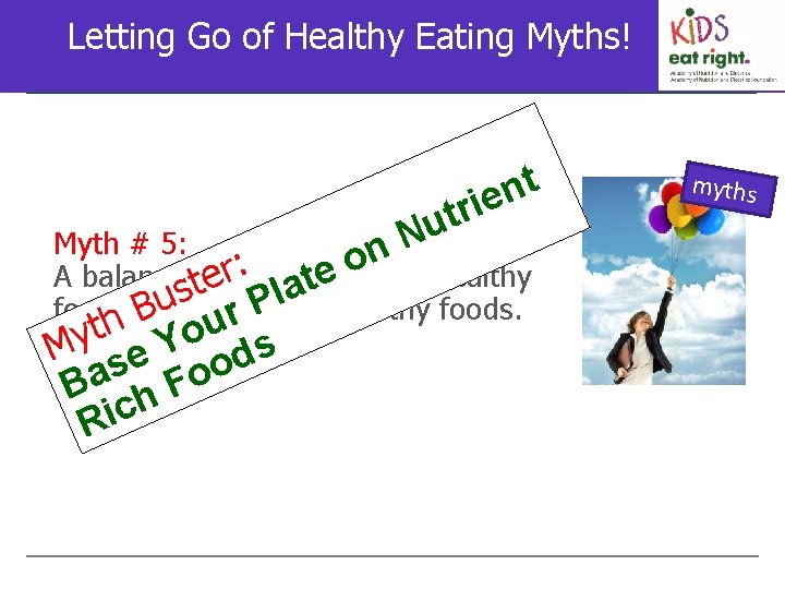 Letting Go of Healthy Eating Myths! Myth Busters: t n rie t u N