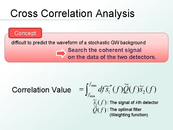Cross Correlation Analysis Concept difficult to predict the waveform of a stochastic GW background