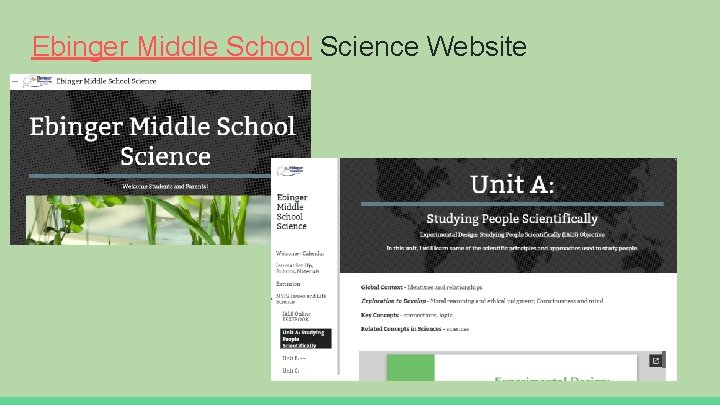 Ebinger Middle School Science Website 