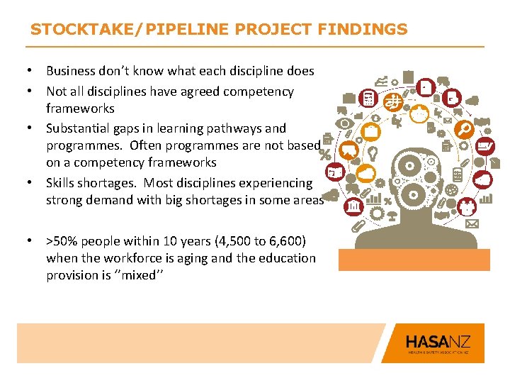 STOCKTAKE/PIPELINE PROJECT FINDINGS • Business don’t know what each discipline does • Not all