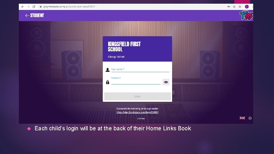  Each child’s login will be at the back of their Home Links Book