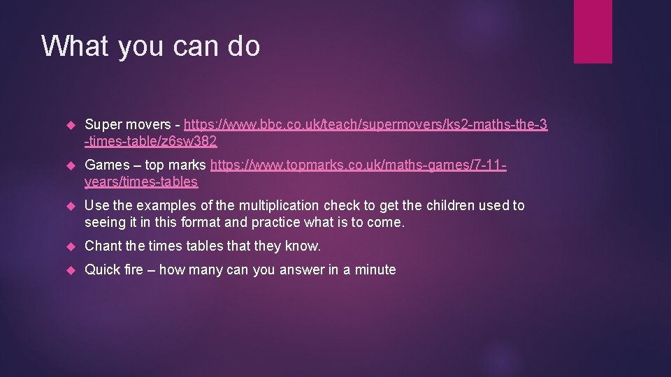 What you can do Super movers - https: //www. bbc. co. uk/teach/supermovers/ks 2 -maths-the-3