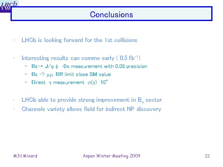 Conclusions • LHCb is looking forward for the 1 st collisions • Interesting results