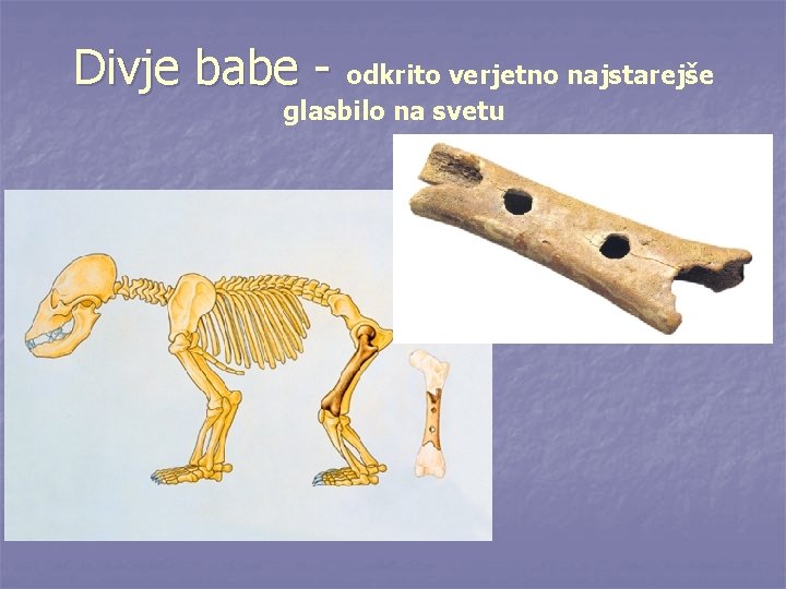 Divje babe - odkrito verjetno najstarejše glasbilo na svetu 