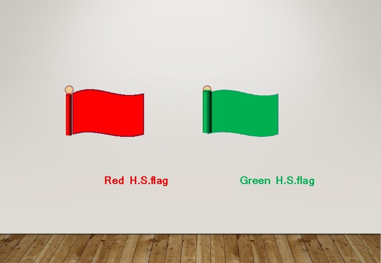 Red H. S. flag Green H. S. flag 
