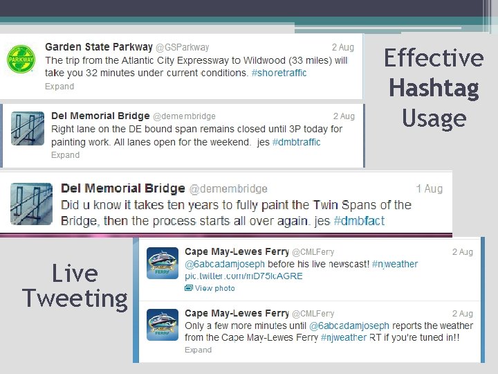 Effective Hashtag Usage Live Tweeting 