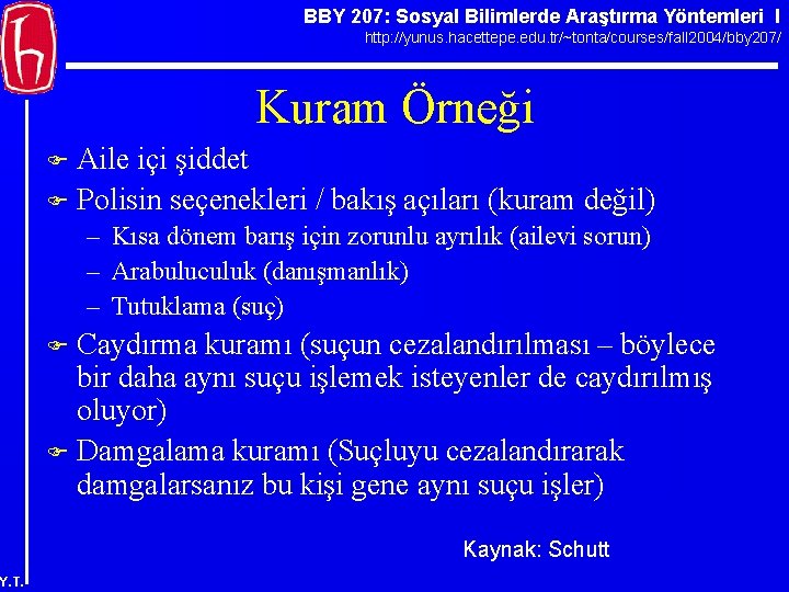 BBY 207: Sosyal Bilimlerde Araştırma Yöntemleri I http: //yunus. hacettepe. edu. tr/~tonta/courses/fall 2004/bby 207/