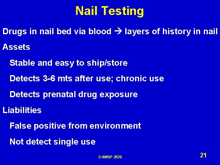 Nail Testing Drugs in nail bed via blood layers of history in nail Assets