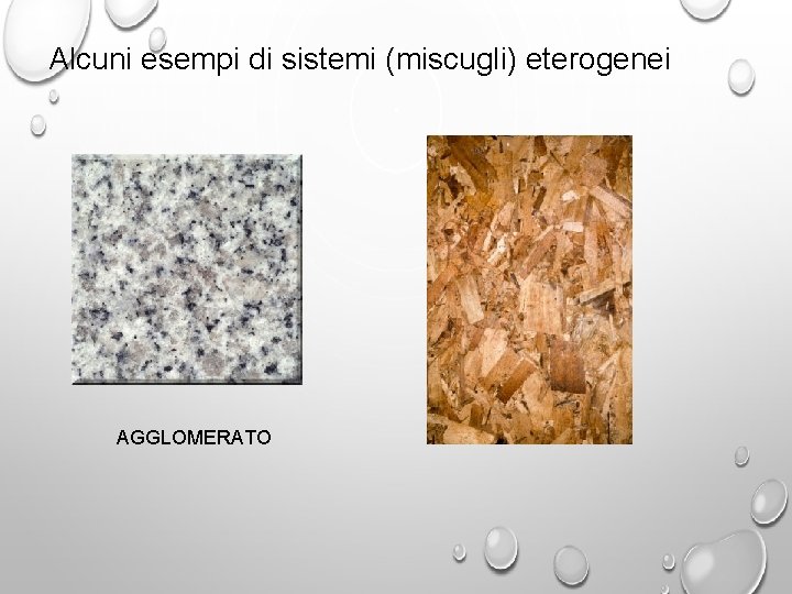 Alcuni esempi di sistemi (miscugli) eterogenei AGGLOMERATO 