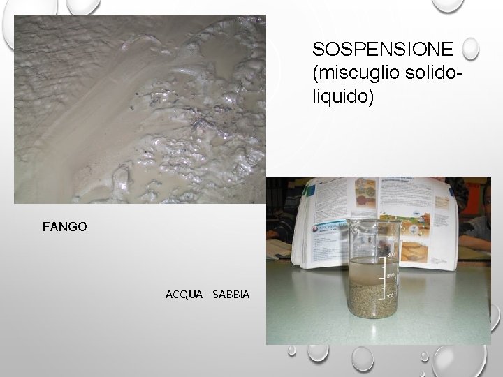SOSPENSIONE (miscuglio solidoliquido) FANGO ACQUA - SABBIA 