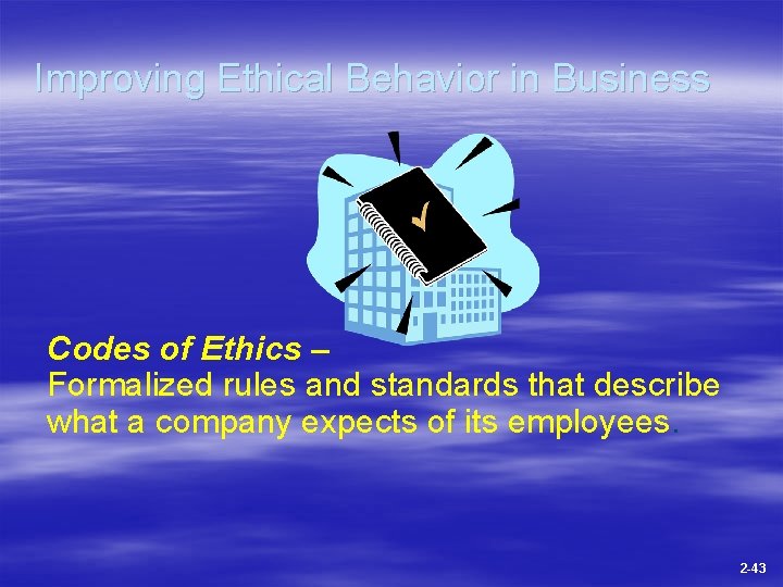 Improving Ethical Behavior in Business Codes of Ethics – Formalized rules and standards that