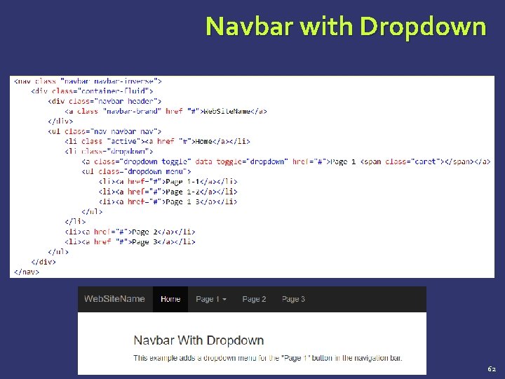 Navbar with Dropdown 62 Navbar with Dropdown 62